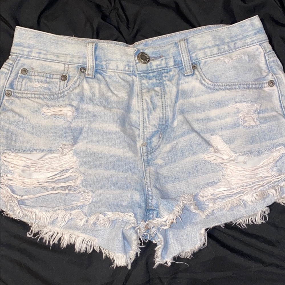 AE Festival Distressed Button Up Shorts